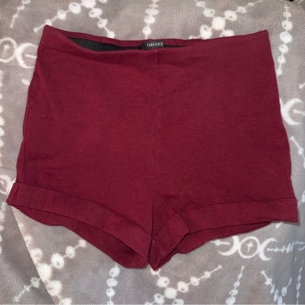 Forever 21 High Waist Maroon Burgandy Shorts